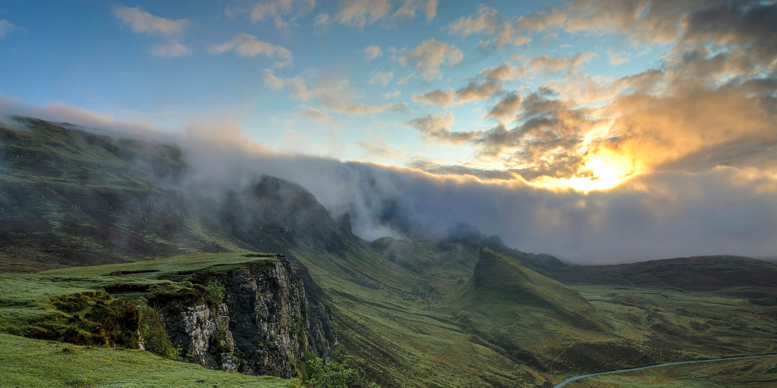 Upland landscape at sunrise